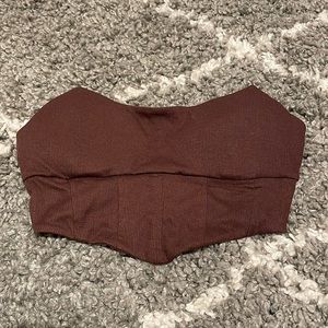 ⭐️2 for $10⭐️ Strapless Brown Crop Top